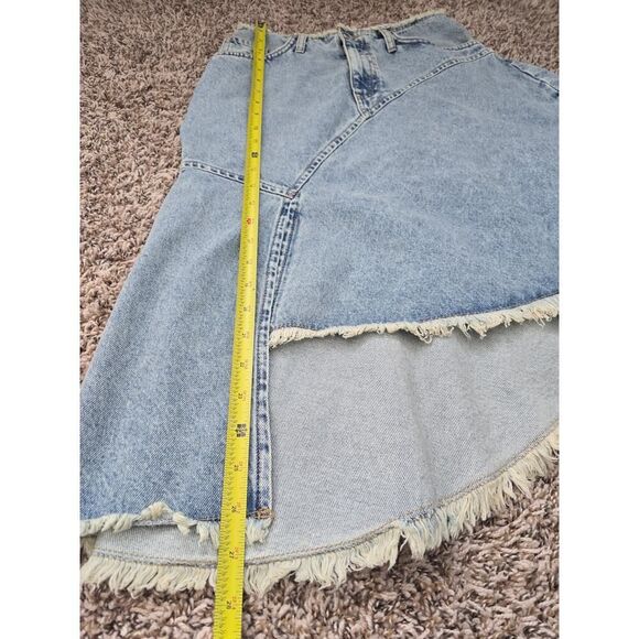 Francesca’s Marianne Asymmetrical Denim Midi Skirt Size S NWT Y2K Cowgirl Grunge - Picture 11 of 11